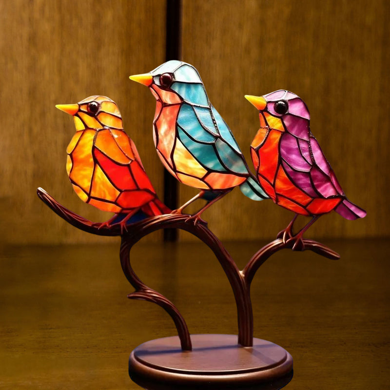 Ornement Décoratif – Oiseaux Posés Sur Une Branche