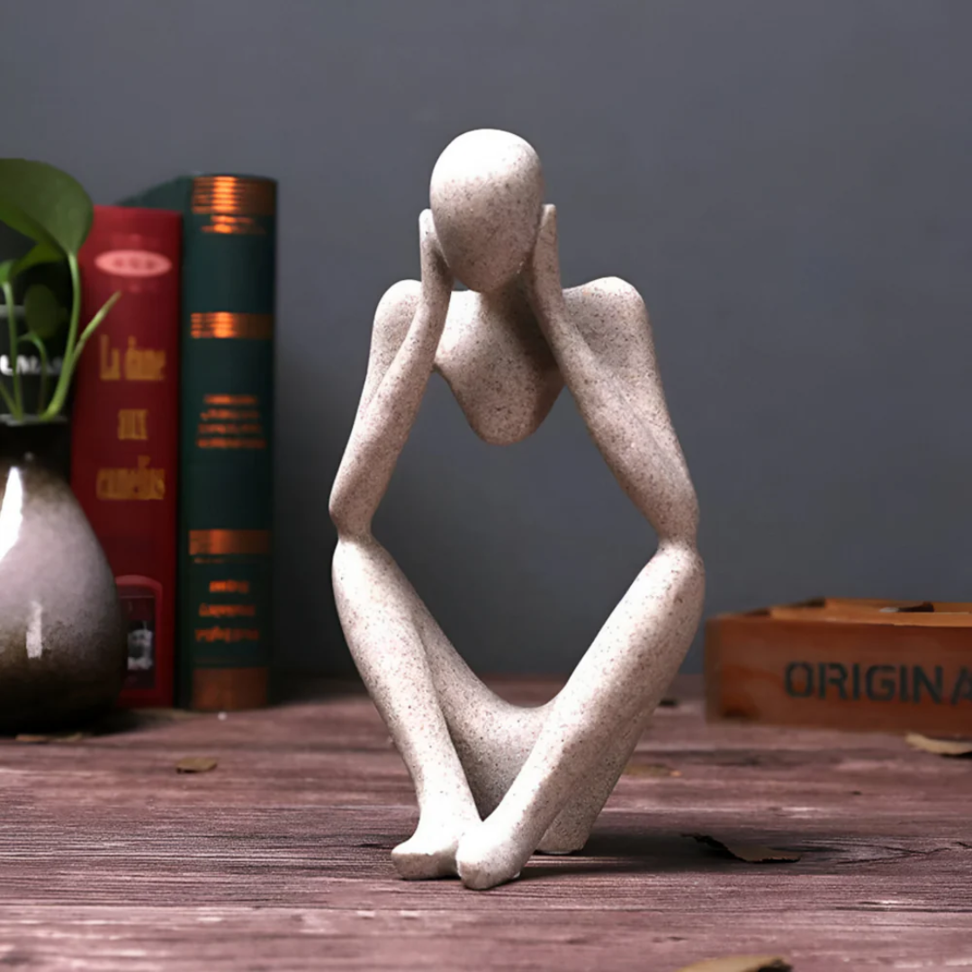 Abstracte Sculptuur Denker – Contemplatieve Elegant En Modern Ontwerp