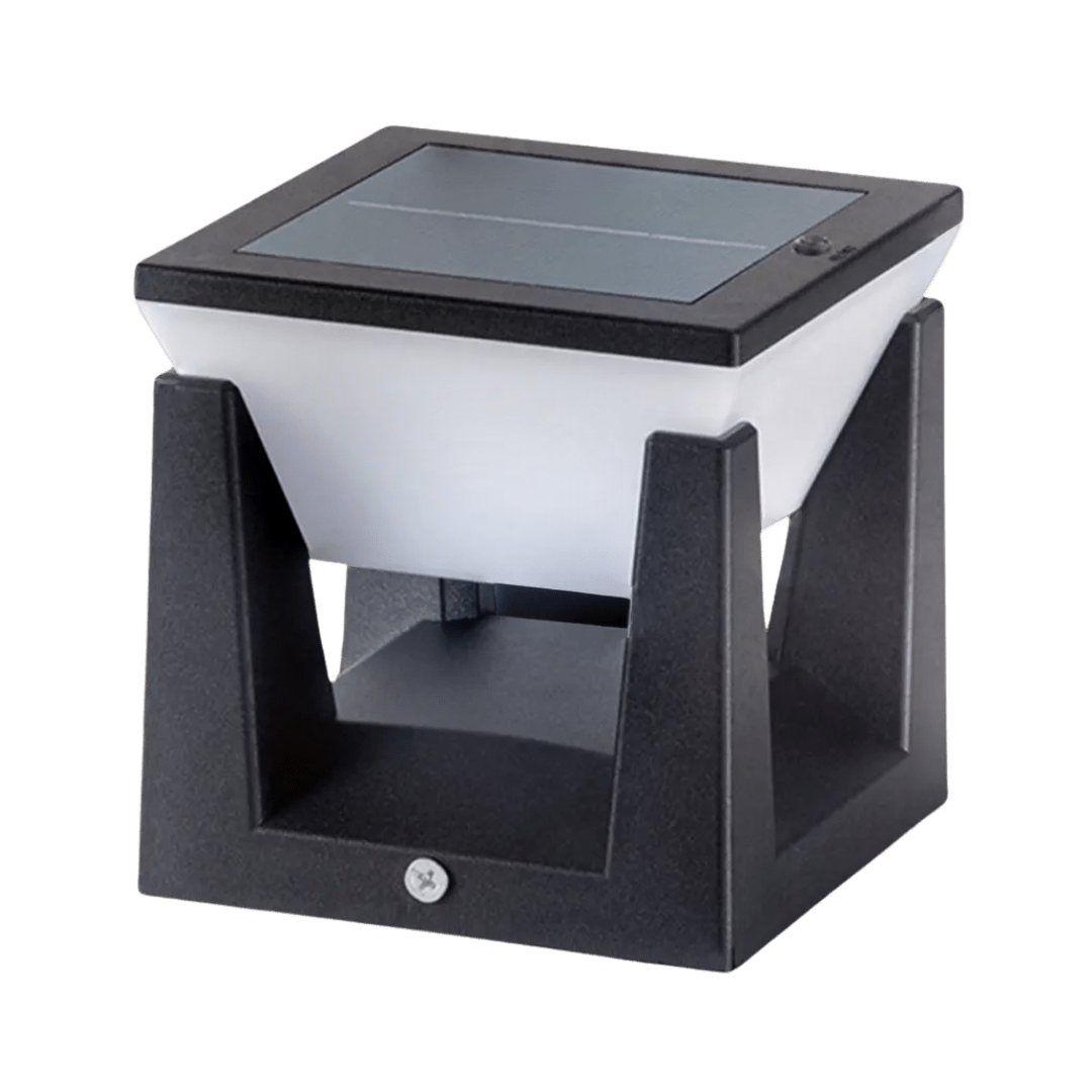 Candeeiro solar para exterior - Forma quadrada e acabamento moderno