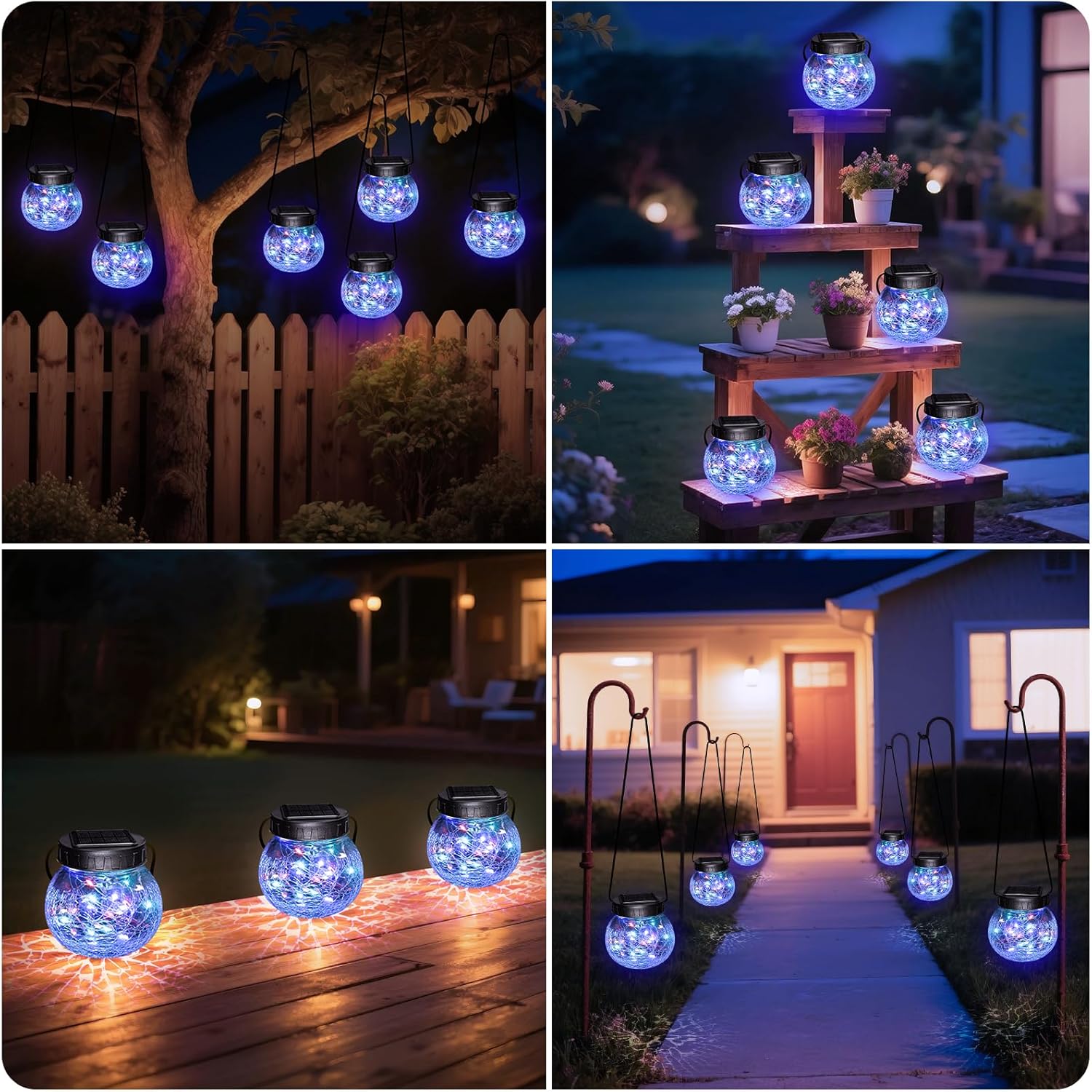 Závěsná solární lampa — elegance ve skleněném provedení