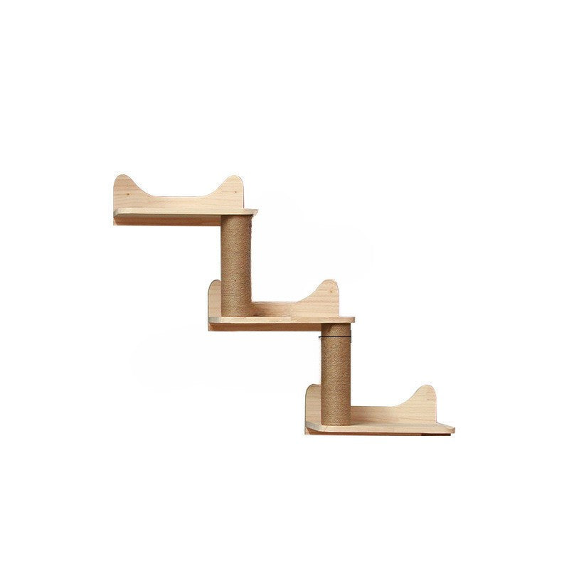 猫のための壁掛けクライミングフレーム、吊り下げプラットフォームと梯子付き