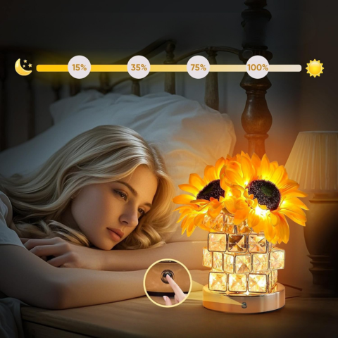 Skrivbordslampa Solros – Varm och Dekorativ Belysning