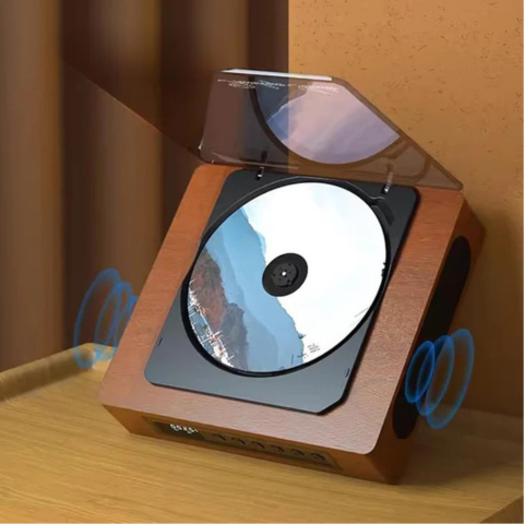 Bluetooth-CD-Spieler im Retro-Look mit Typ-C-Anschluss - Konnektivität und hervorragende Audioqualität