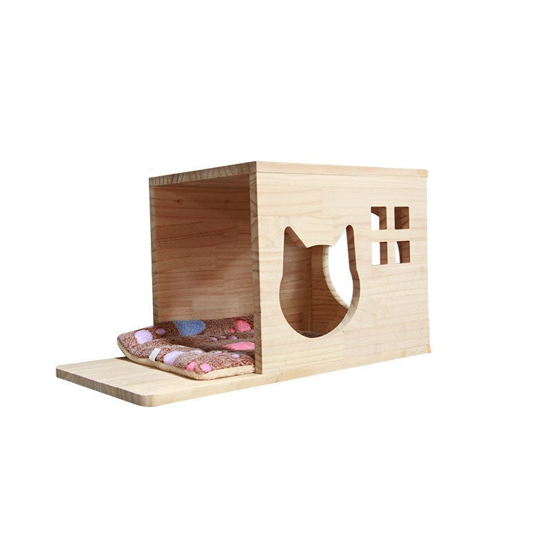 猫のための壁掛けクライミングフレーム、吊り下げプラットフォームと梯子付き