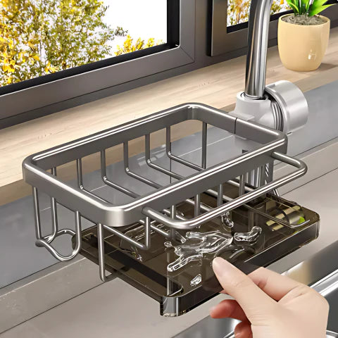 Kompakt Svampholder for Kran – Smart Oppbevaring og Plassbesparelse