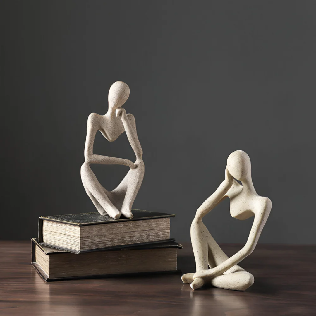 Abstracte Sculptuur Denker – Contemplatieve Elegant En Modern Ontwerp 