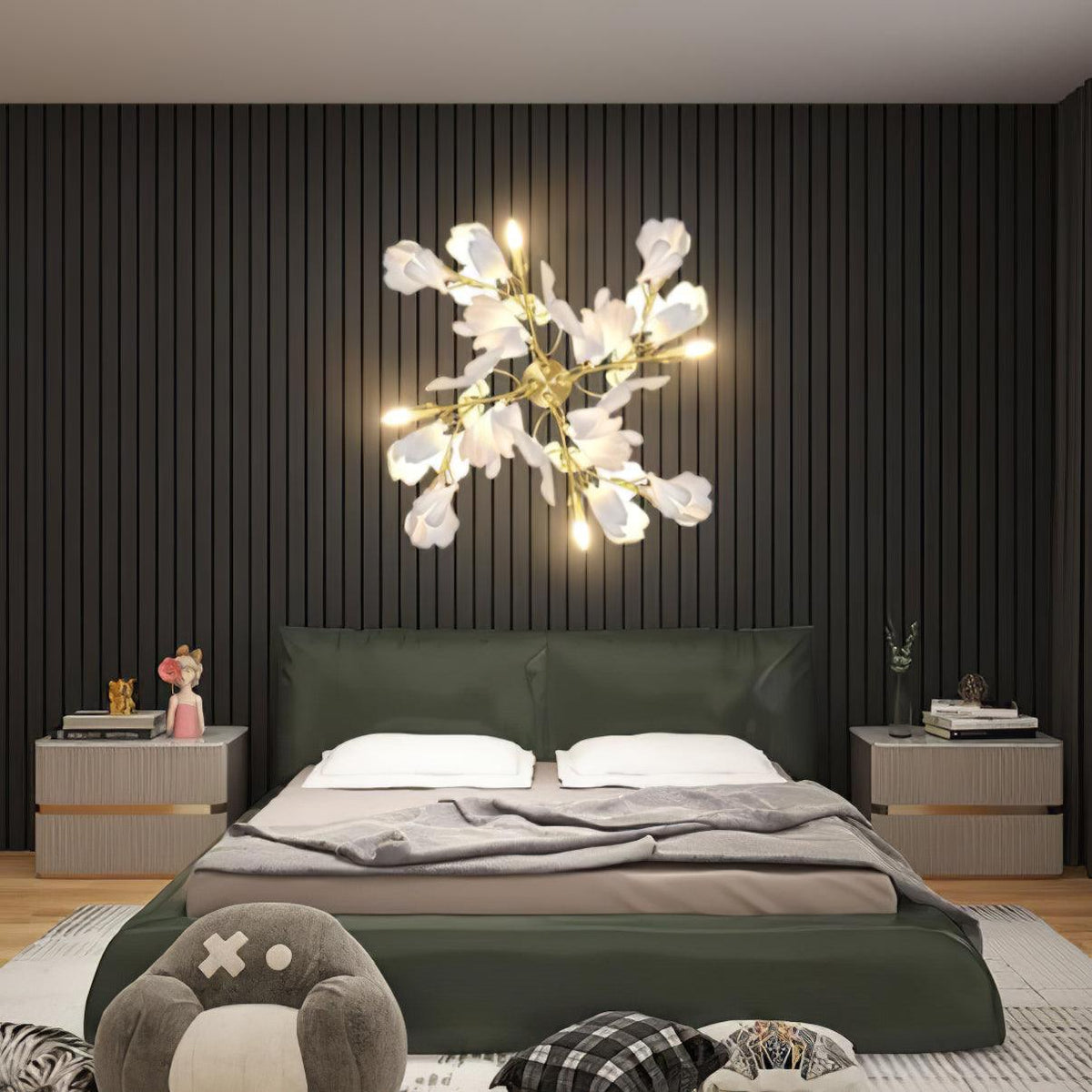 Floral wall lamp - Golden elegance & Soft light