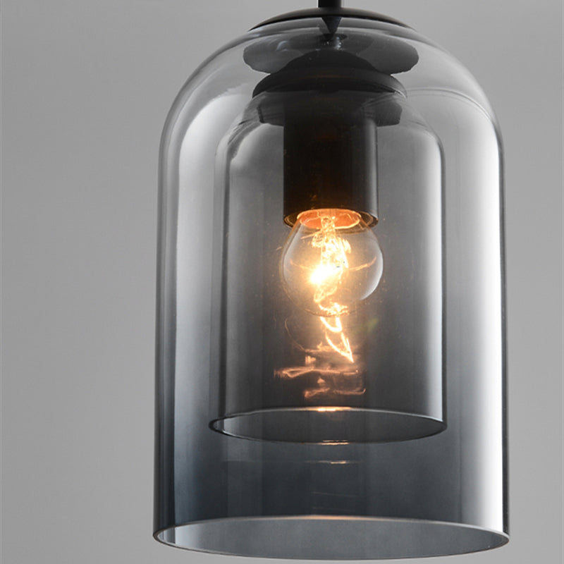 Vintage glaspendel - dobbelt metallisk finish