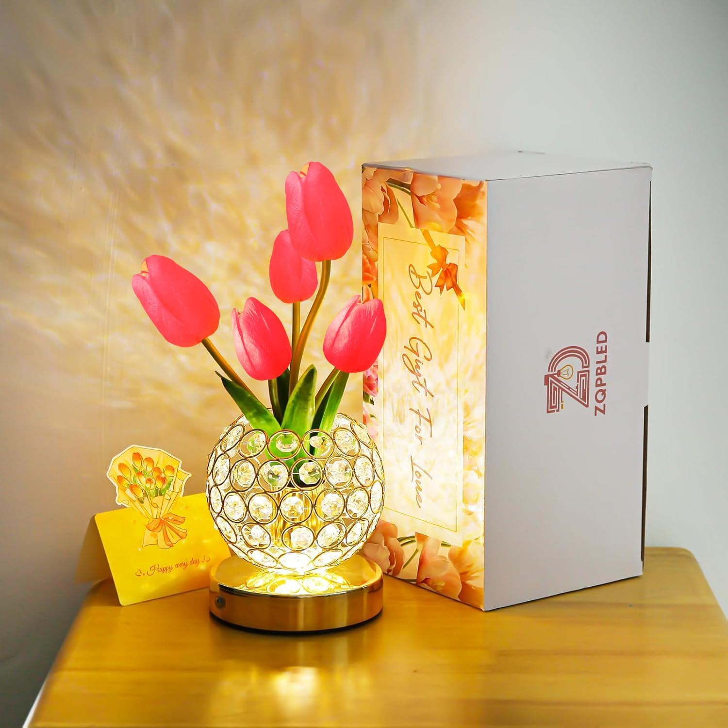 Lampă de Noptieră Tactilă – Strălucire Cristalină Elegantă 