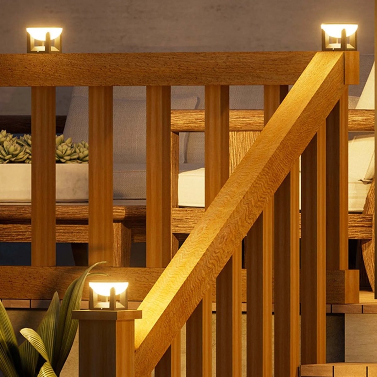 Vonkajšia solárna lampa - štvorcový tvar a moderný povrch