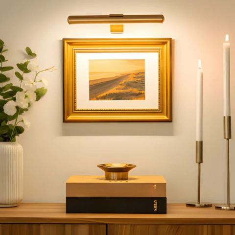 ワイヤレスUSB充電式LEDウォールランプ-フル回転＆便利な充電