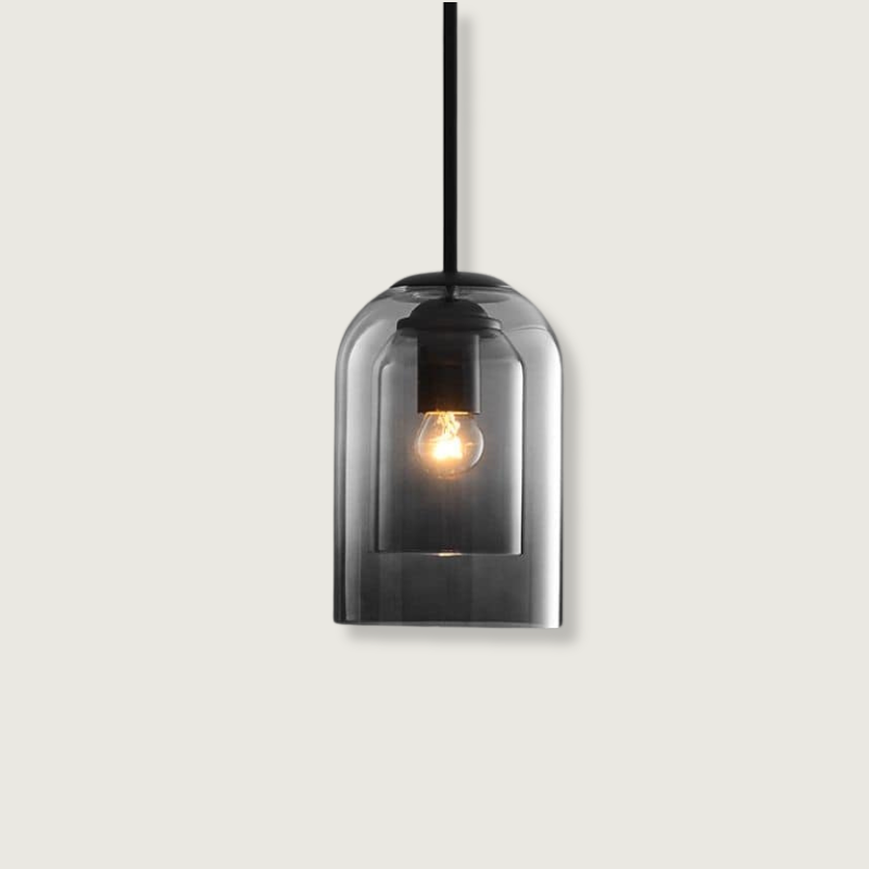 Vintage glaspendel - dobbelt metallisk finish