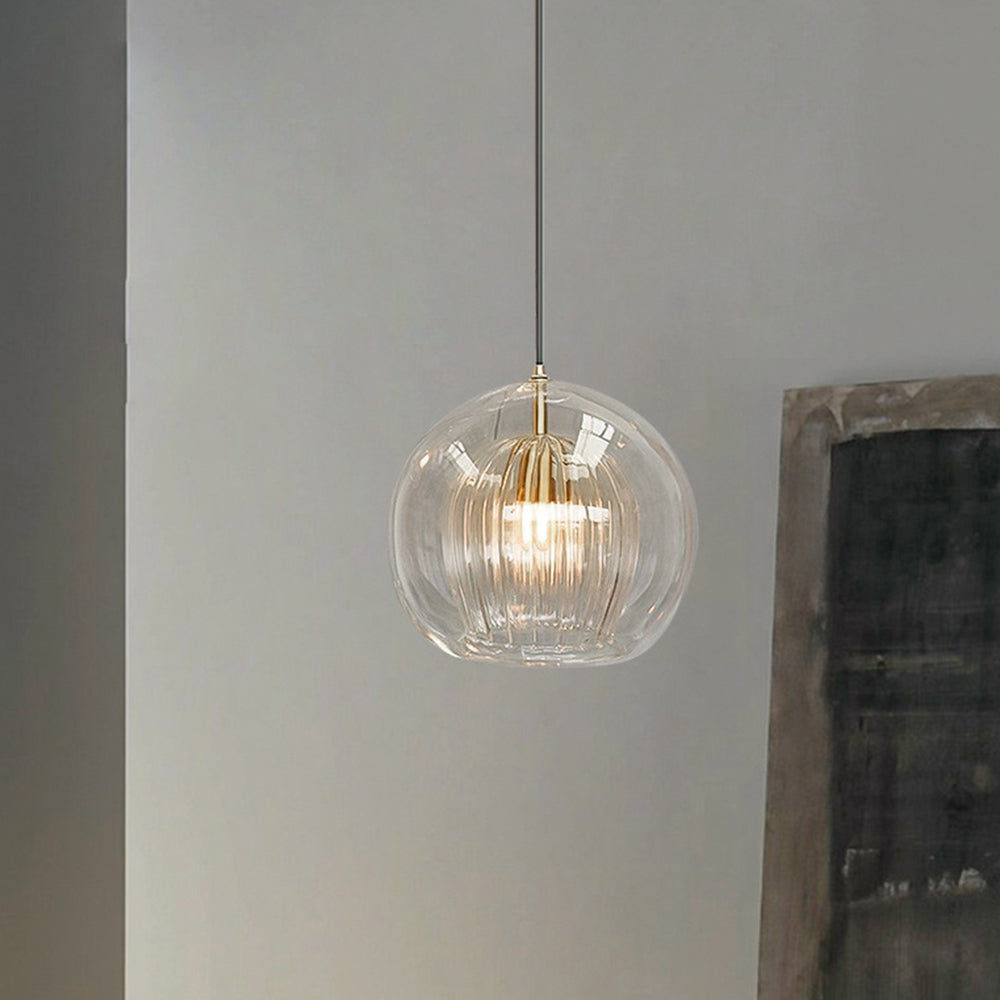 Elegant og Varm Glaspendellampe – Stil og Raffinement 